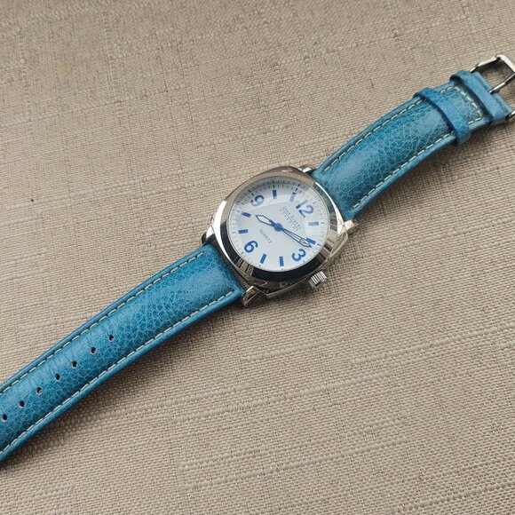 Joan Rivers Classic Women Watch 40mm Silver Tone Case Turquoise Bands Wristwatch main image 6